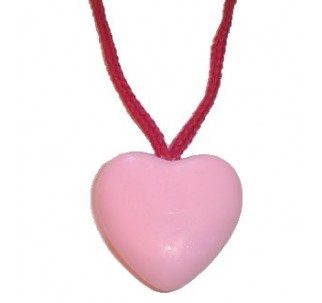 Pink Heart Shaped Soap-On-A-Rope Pink Heart Shaped Soap-On-A-Rope